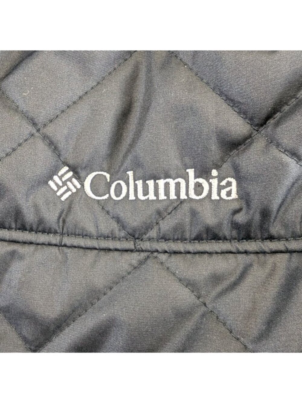 Columbia Womens XL Quilted Jacket Hooded Black Copper Crest Fleece Lined Coat - Picture 5 of 13